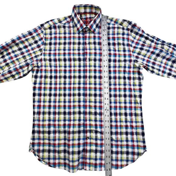 Lansky Bros Shirt Men's Small Colorful Plaid Flip Cuff Elvis The King Memphis - Picture 12 of 13